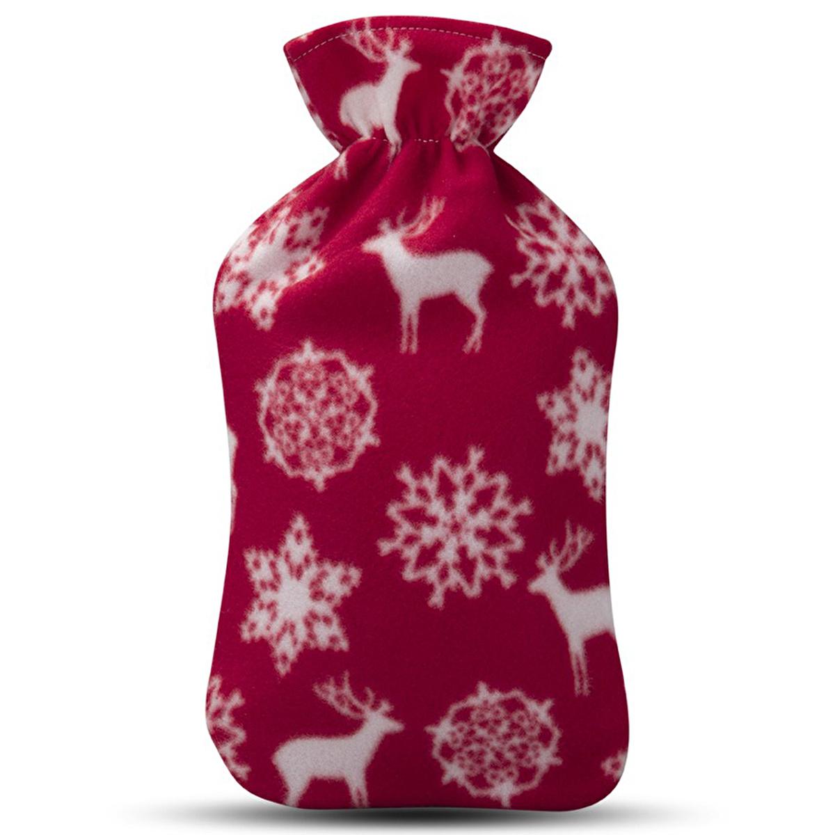 VPW Polar Fleece Hot Water Bottle 2 Liter - Soothing Warmth & Pain Relief - Machine Washable Cover - Winter Warmer & Christmas Gift