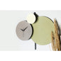 Muyika Handmade Metal Wall Clock - Unique Decorative Silent Sweep Clock for Home and Office (Green-Grey-Cream)