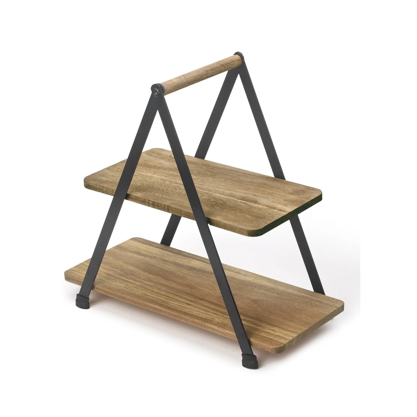 Ideenwelt 2-Tier Acacia Wood Serving Stand