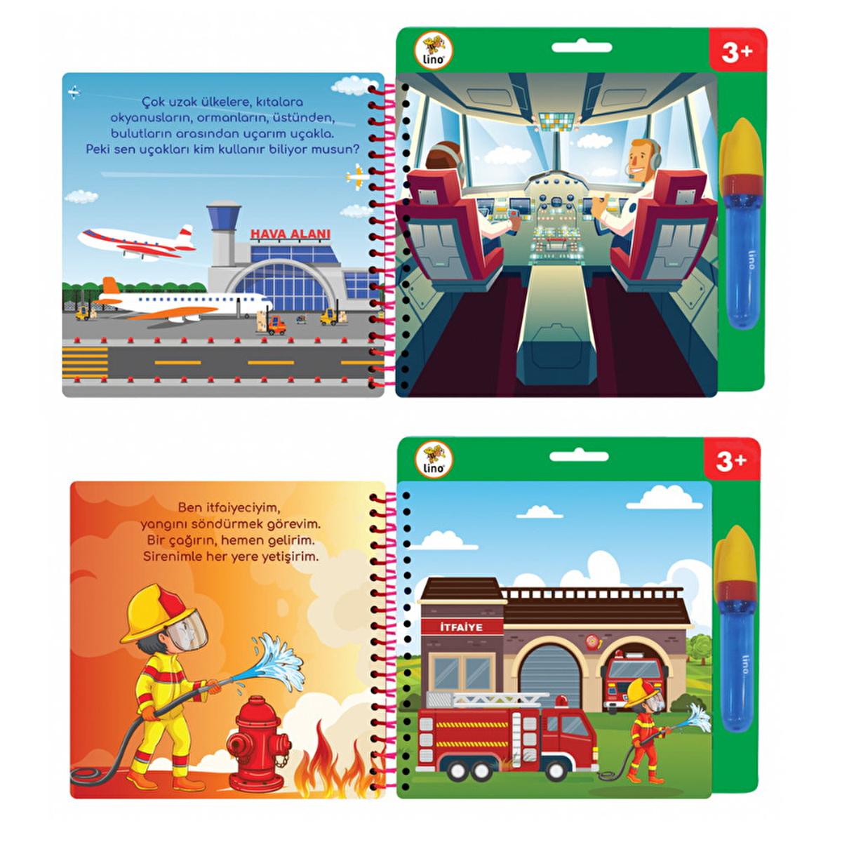 Lino Magic Water Painting Book for Toddlers: Reusable, Mess-Free Coloring Fun - Kids Travel Activity, Sihirli Boyama Kitabi