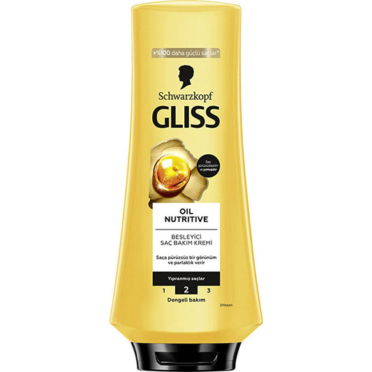 Gliss Oil Nutritive Hair Conditioner: Nourishing Omega 9 & Marula Oil Treatment for Damaged Hair - Smooths, Softens & Enhances Shine