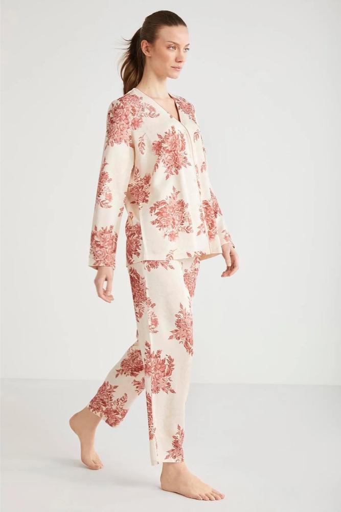 Catherines 2604 Women Pajama Set in Dusty Rose