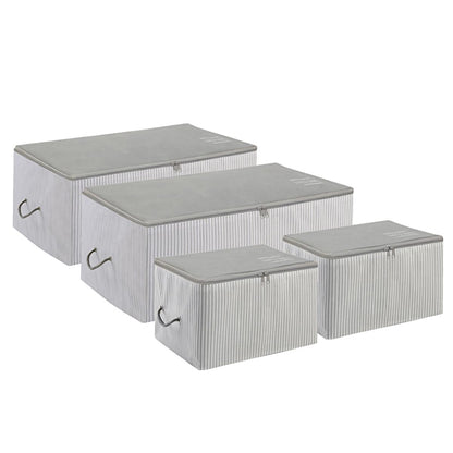 Ocean Home 4-Piece Gray Collapsible Storage Basket Set for Home Organization