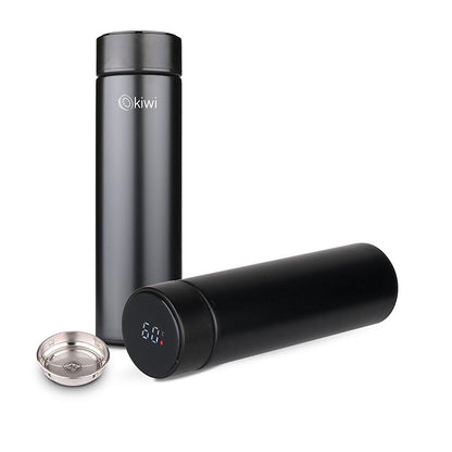 Kiwi Digital Thermos: 500ml Stainless Steel Insulated Water Bottle with Temperature Display - Keeps Drinks Hot & Cold for Camping, Travel
