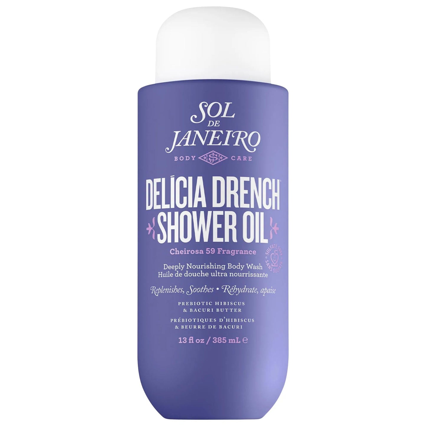 Del’cia Drenchª Moisturizing Shower Oil for Dry Skin - Luxurious Oil-to-Foam Body Wash with Microbiome Support