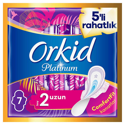 Orkid Platinum Winged Hygienic Pads for Women - Comfort & Protection, 7 Count