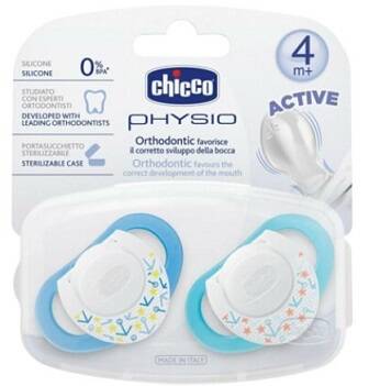 Chicco Physio Silicone Pacifier 4M+ Blue 2-Pack