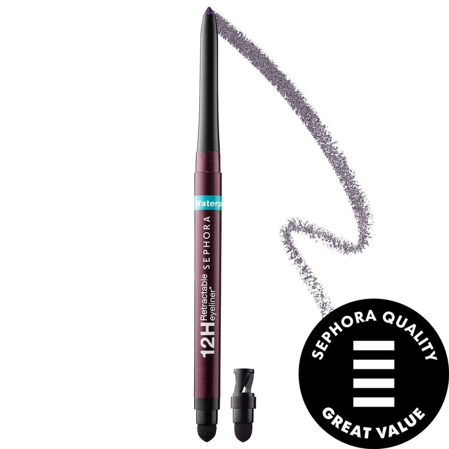 Revlon Waterproof Retractable Eyeliner Pencil - 12HR Long-Wear, Creamy Eye Liner for Intense Definition