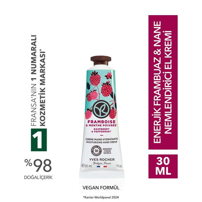 Vegan Raspberry & Mint Moisturizing Hand Cream 30ml