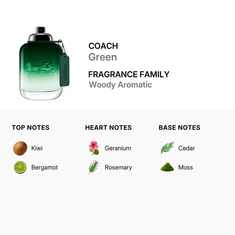 Coach Men's Green EDT 3.4 oz
