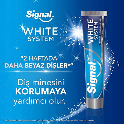Signal White Now: 3X Whitening Toothpaste - Extra Fresh & Gold - Stain Removal, Fluoride Protection - Fresh Breath, Confident Smile