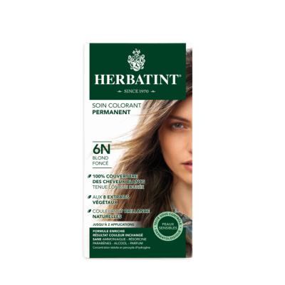 Herbatint 6N Dark Blonde Herbal Hair Dye: Ammonia & Paraben Free, Gentle Gray Coverage, Natural Color with 8 Plant Extracts