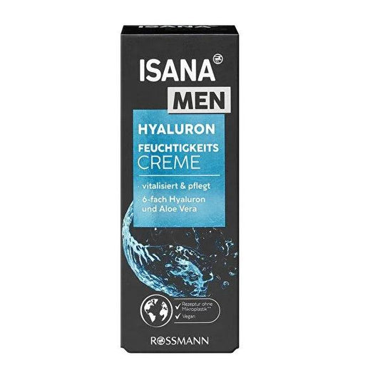 Isana Men Hydro Power Moisturizing Cream for Men - Hydrating Skincare with Guarana Extract & Hyaluronic Acid