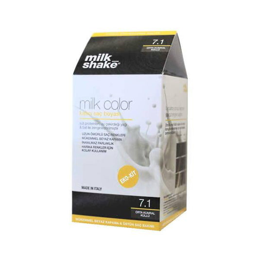 Milk Shake 7.1 Orta Kumral Küllü Hair Dye - Long Lasting, Nourishing At-Home Hair Coloring Kit