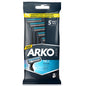 Arko Men Pro: Double Blade Razor 5-Pack for Sensitive Skin - Close, Comfortable Shave with Lubricating Strip & Ergonomic Grip