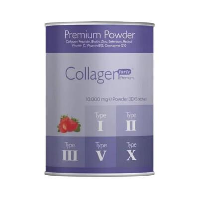 Collagen Forte Premium Strawberry Flavor Collagen Powder Supplement for Skin, Hair, and Nail Health - 300g
