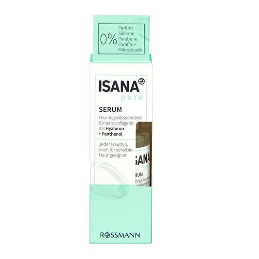 Isana Pure Vegan Moisturizing Serum - 24 Hour Hydration, Hyaluronic Acid, Vegan Skincare