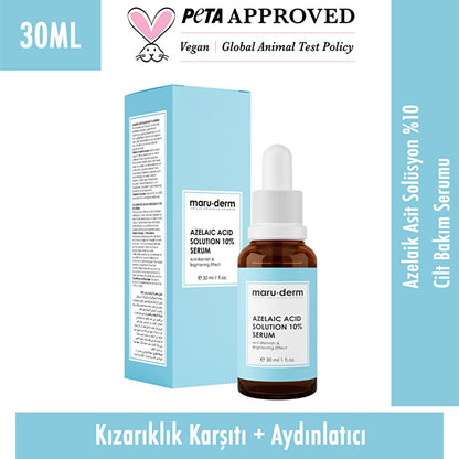 Maruderm Azelaic Acid 10% Brightening Dark Spot Treatment Serum - Ideal for Uneven Skin Tone | 1.01 fl. oz.