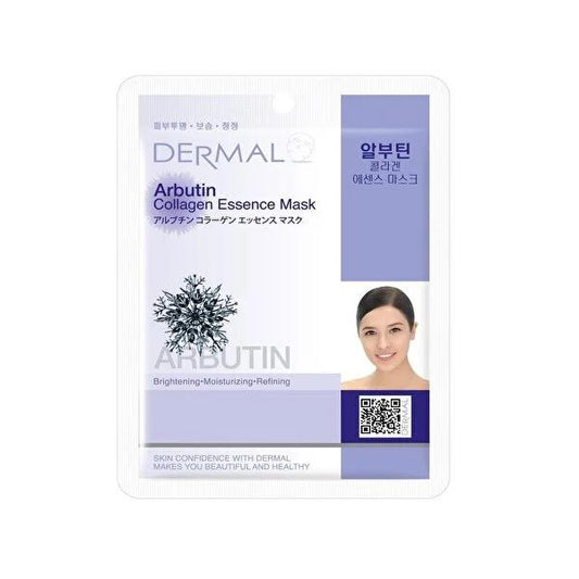 Dermal Face Mask with Arbutin & Collagen - Hydrating, Brightening, Single-Use Sheet Mask for Nourished Skin