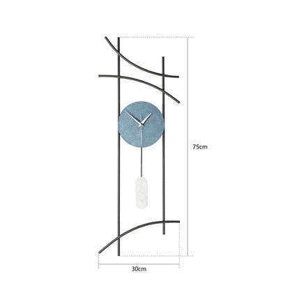 Muyika Ken: Large Metal Wall Clock - 29.5" Silent Modern Decorative Clock for Living Room, Bedroom - Hand Painted Accents