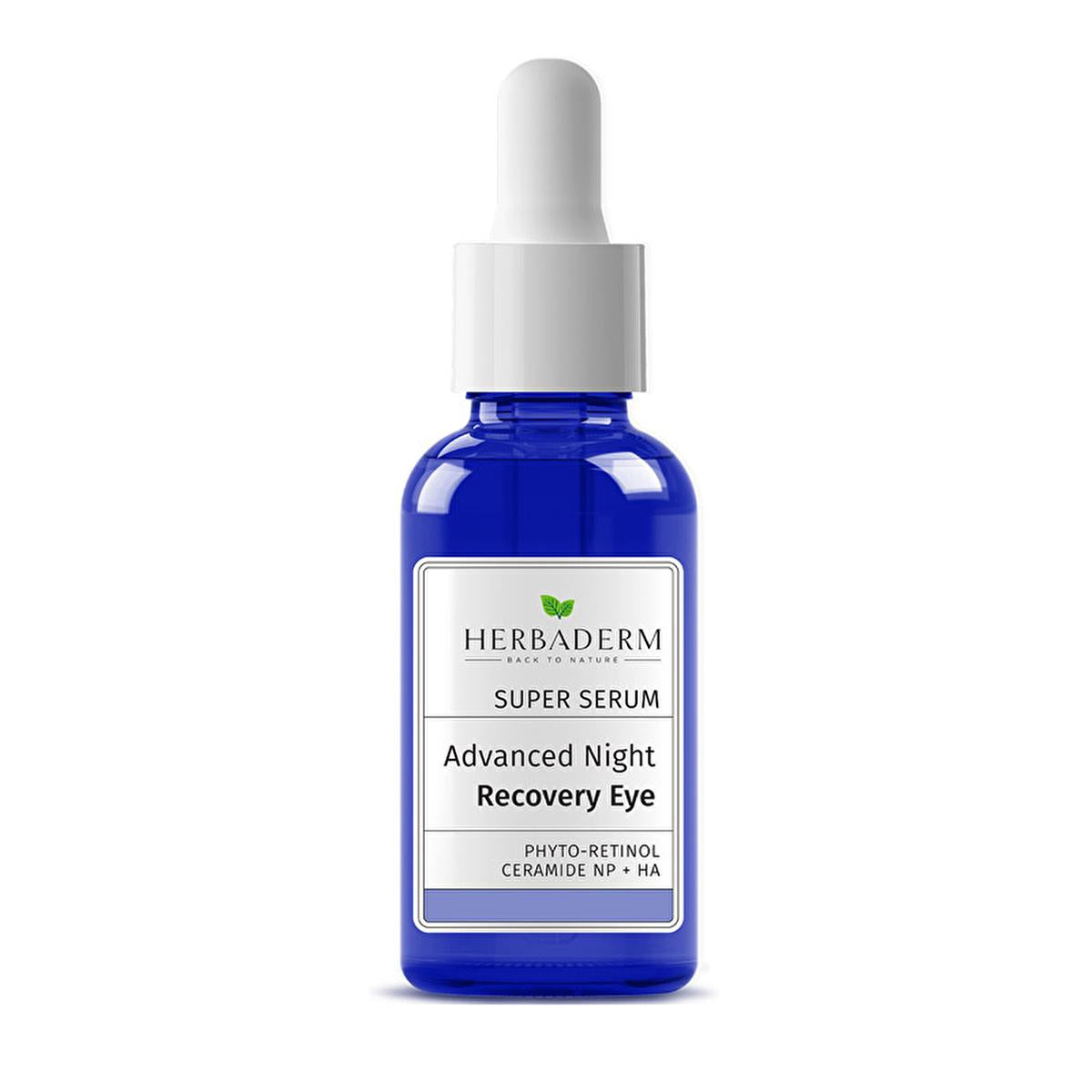 Herbaderm: Bakuchiol Anti-Wrinkle Eye Serum - Firming, Brightening, Hydrating Night Treatment for Fine Lines & Dry Eyes