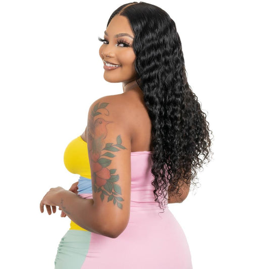 Deep Wave 4x4 Transparent Lace 100% Human Hair Closure Wig