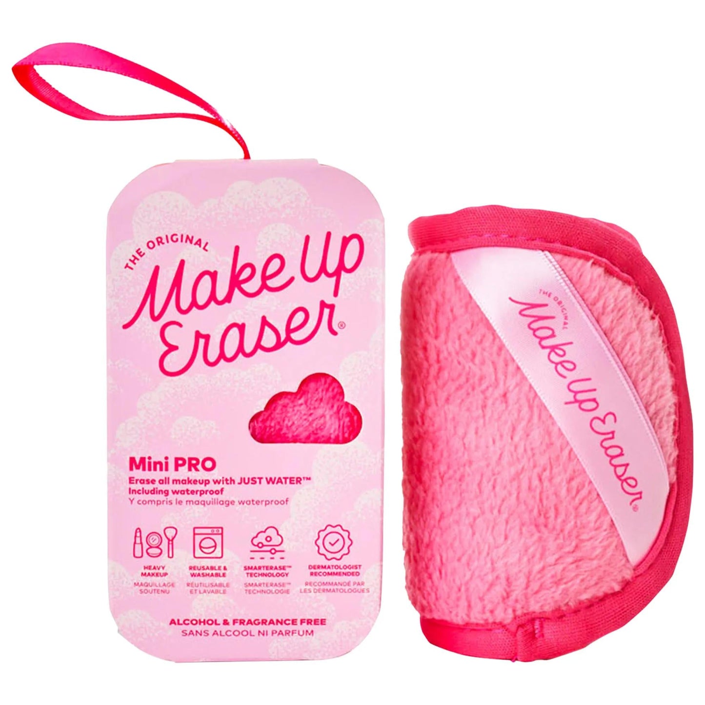 Mini MakeUp Eraser PRO Pink Reusable Makeup Remover - Clinically Proven, Vegan & Cruelty-Free Makeup Eraser for Waterproof Makeup Removal