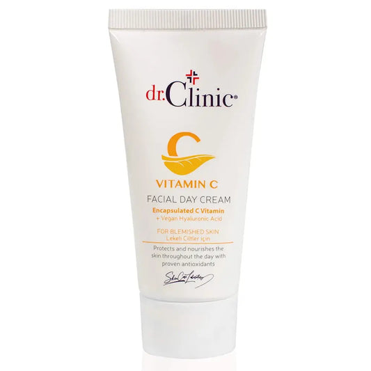dr.Clinic Vitamin C Facial Day Cream | Moisturizer for Dry Skins | Anti-Aging Skin Cream for Dark Spots and Wrinkles | Acne Spot Treatment All Skin Types | Hyaluronic Acid, Argan Oil, 1.69Fl.Oz