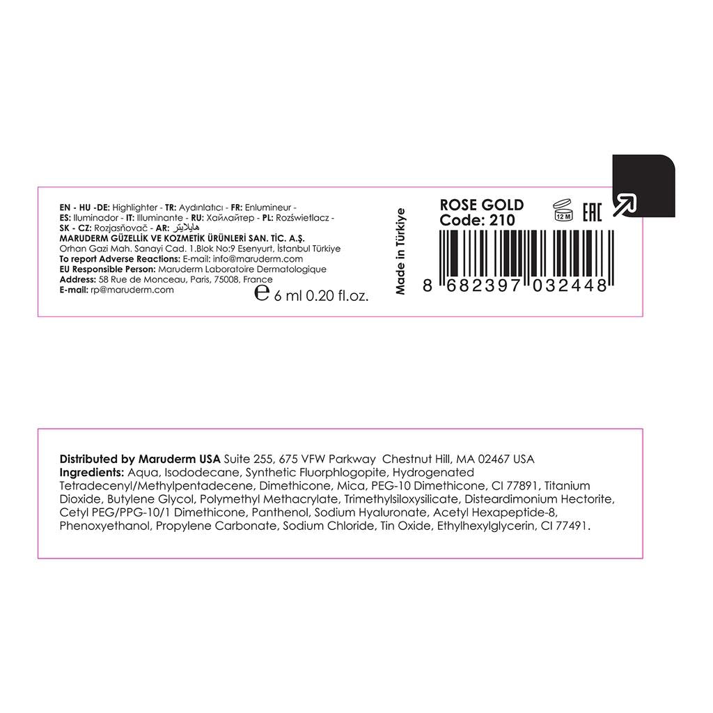Maruderm Make Up Star Light Liquid Highlighter Rose Gold 15ml