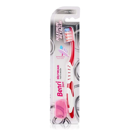 Benri Dent White Medium Toothbrush 1 Count