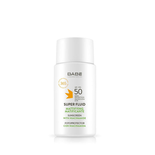Babe Super Fluid Mattifying Sunscreen SPF50+ 50ml - Lightweight, Oil-Free Sun Protection for Oily Skin
