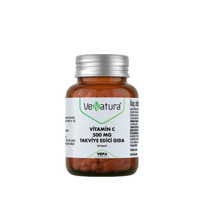 VeNatura Vitamin C Supplement 500mg - 60 Capsules for Immune System Support & Energy Boost