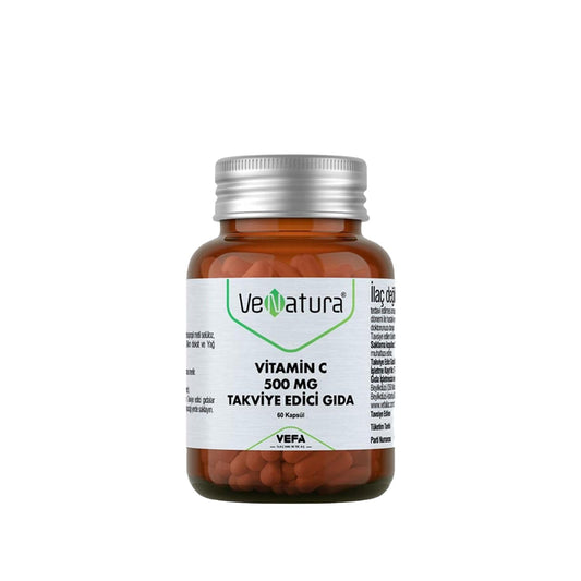 VeNatura Vitamin C Supplement 500mg - 60 Capsules for Immune System Support & Energy Boost
