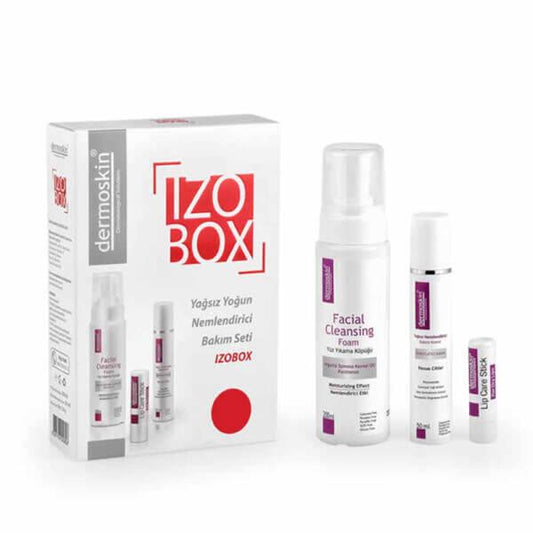 Dermoskin Skincare Set for Sensitive Skin - Gentle Cleansing, Oil-Free Moisturizing, and Dry Lip Care