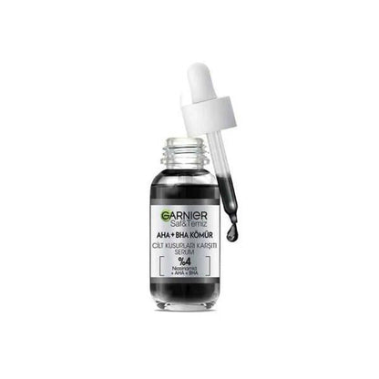 Garnier Face Serum - AHA BHA Charcoal Serum with Niacinamide for Acne Treatment and Skin Imperfections