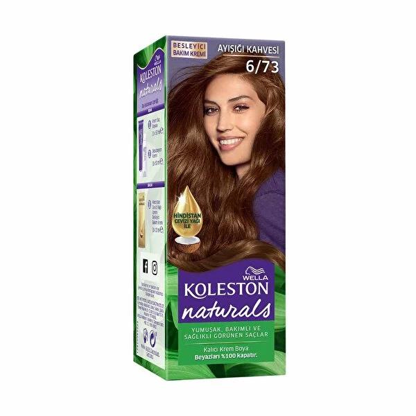 Koleston Naturals 6/73 Light Ash Brown Hair Dye: Complete Gray Coverage & Coconut Oil Nourishment - Achieve Salon-Quality Color at Home.