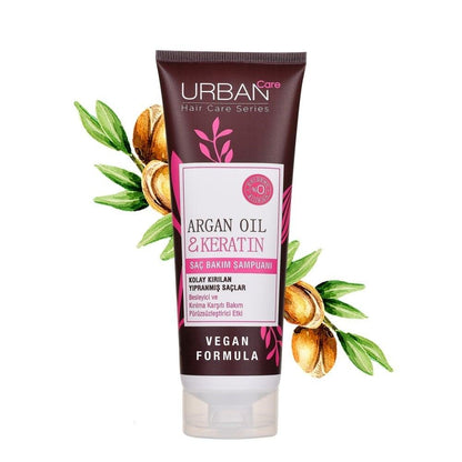 Urban Care Argan Oil & Keratin Shampoo: Repairs, Strengthens & Shines Ð Vegan, Cruelty & Silicone-Free Ð For Damaged, Breaking Hair (8.45 fl oz)