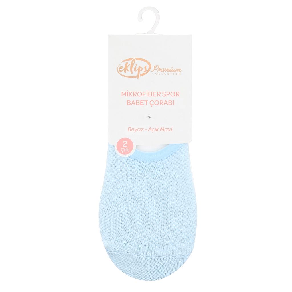 Eklips Premium Micro Blue & White No-Show Socks 2-Pack