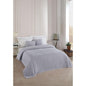 Wondel Bedspread & Blanket Set - Grey Polycotton Double Bedding 200x230cm