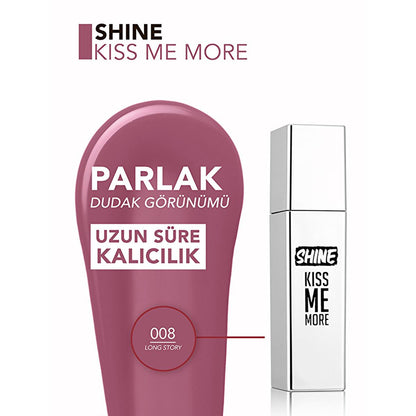 Flormar Shine Kiss Me More Liquid Lipstick - Long-Lasting Moisturizing Lip Color with Shiny Finish