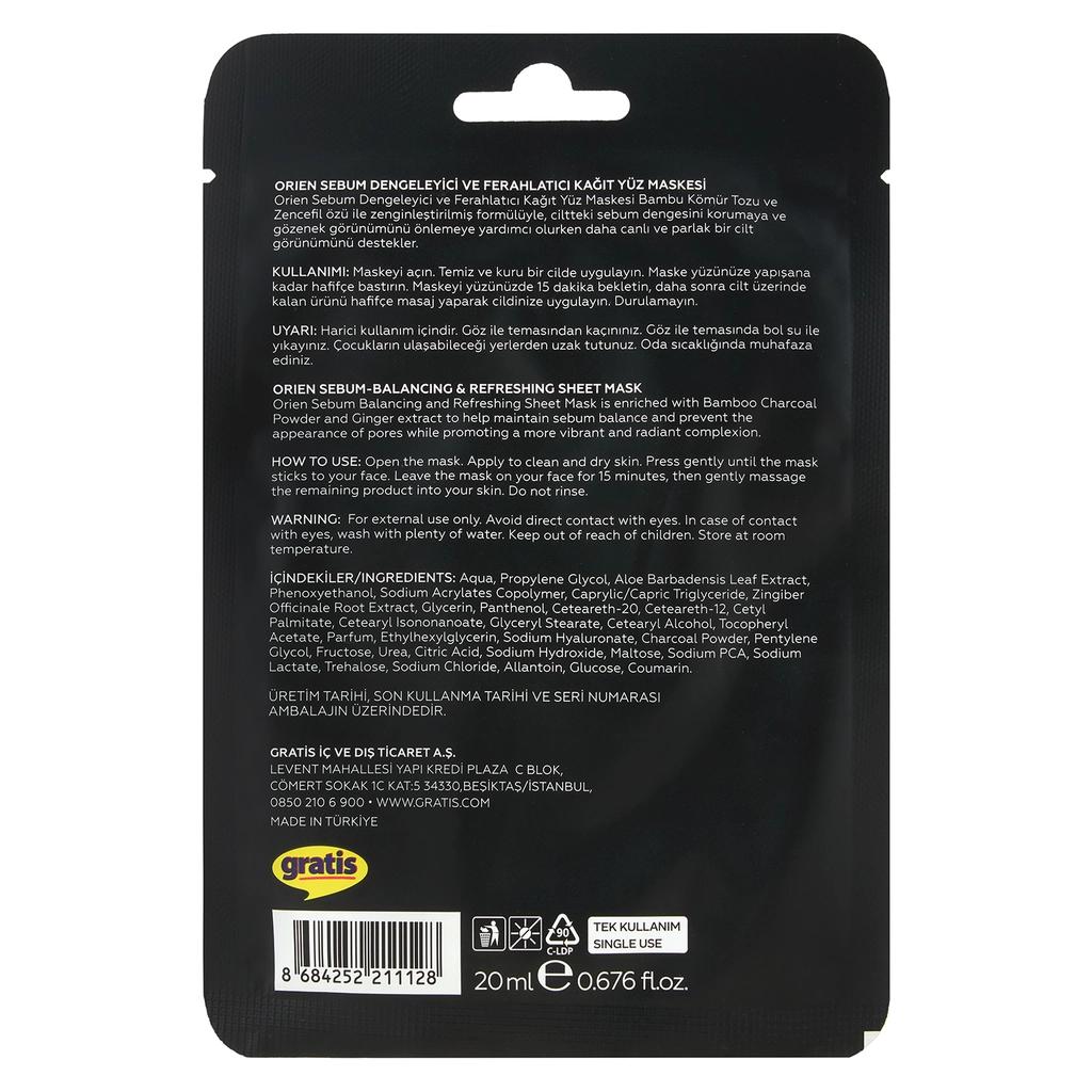 Orien Balancing & Refreshing Sheet Mask 20 ml