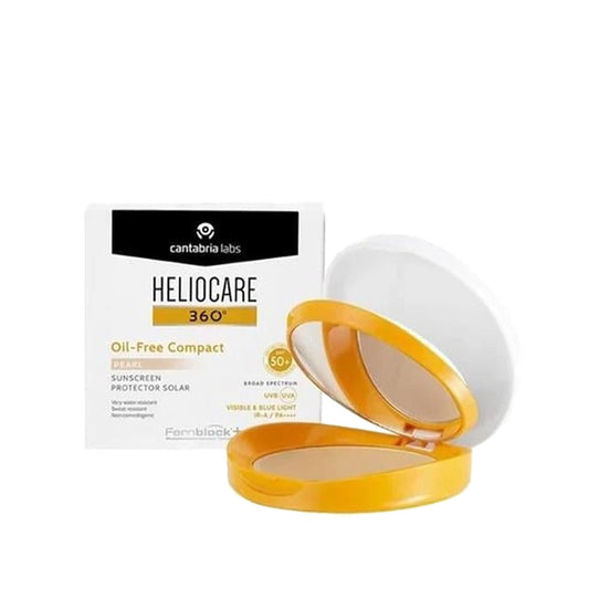 Heliocare Sunscreen Compact Powder SPF 50+ - Oil-Free, Portable Sun Protection with Pearl