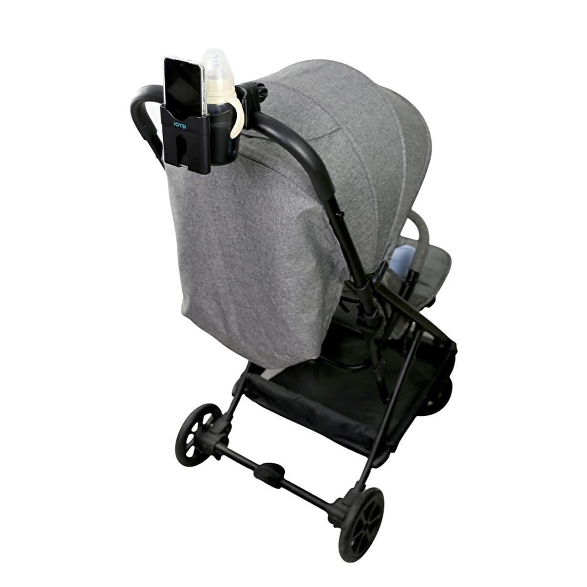 Babyjem 2-in-1 Baby Stroller Cup and Phone Holder - Adjustable, 360-Degree Rotatable, Tool-Free Installation
