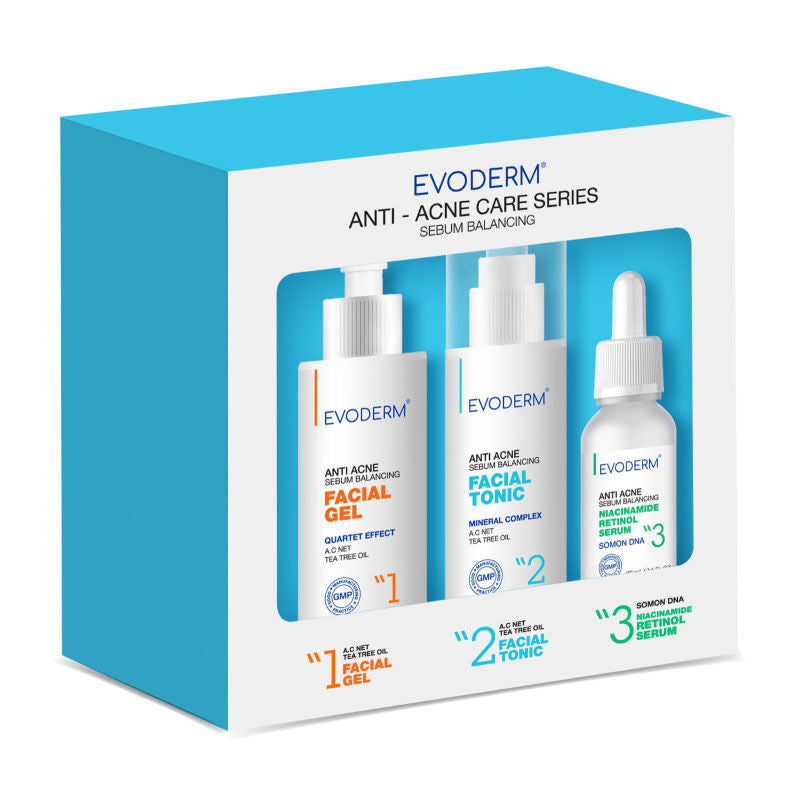 Evoderm Sebum Balancing Set with Tea Tree & Retinol 3-Piece