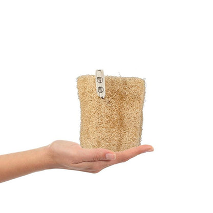 Balmy Natural Loofah Bath Pouch - Gentle Exfoliating Glove for Oily Skin, Natural Skincare