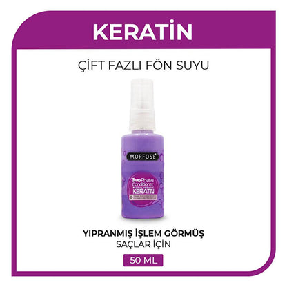 Morfose Keratin Hair Treatment: Revitalizing Leave-In Conditioner & Heat Protectant Spray for Damaged Hair - Shine & Repair