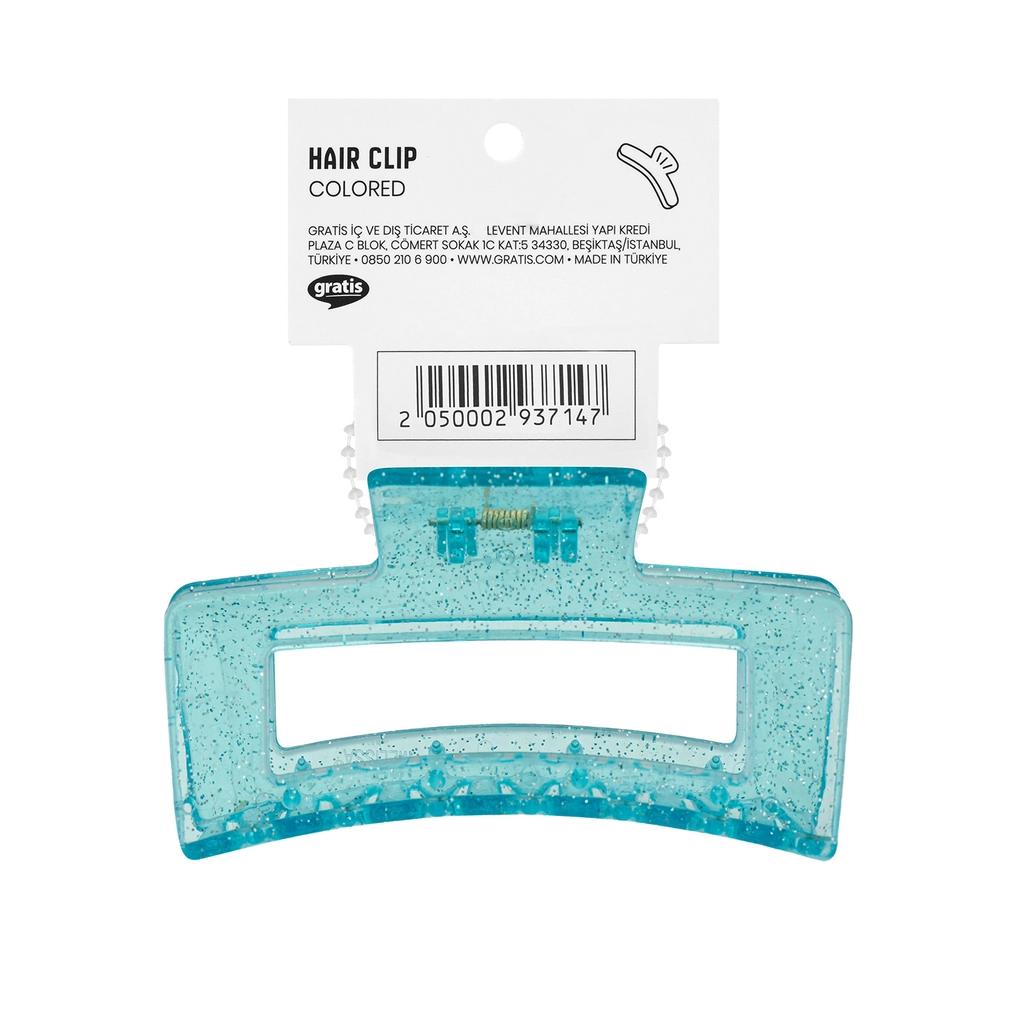 Eklips Rectangular Glittery Blue Claw Clip Hair Accessory