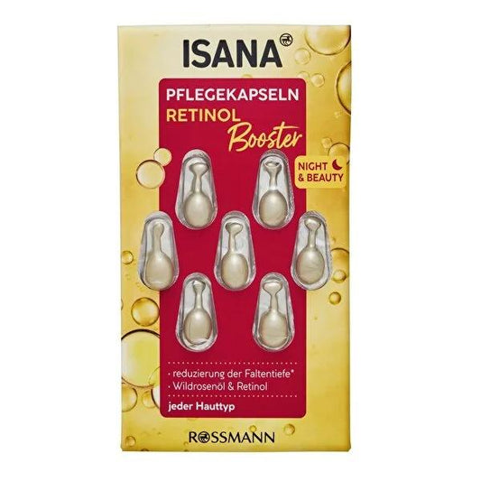 Isana Retinol Booster Night Serum Capsules - Anti-aging Skincare for All Skin Types