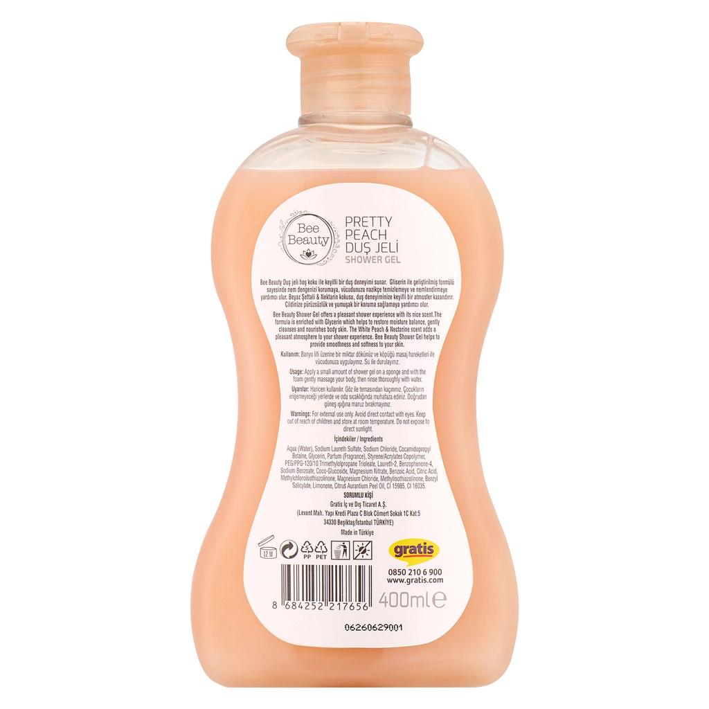 Bee Beauty Pretty Peach Shower Gel for Refreshing Cleansing 400 ml