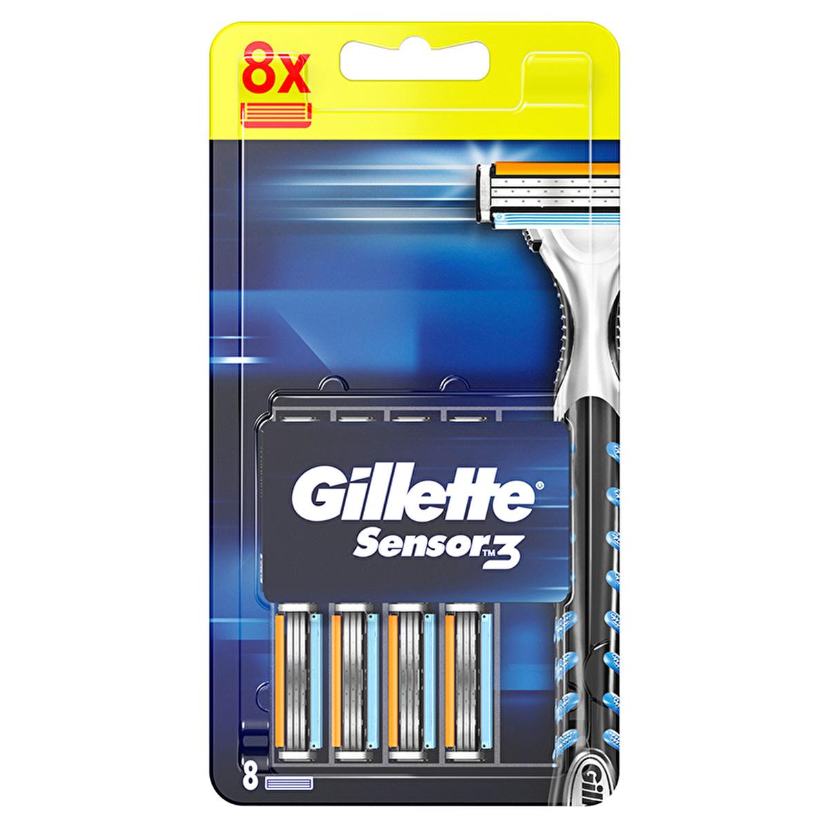 Gillette Sensor3 Razor Blade Refills (8-Count) - For Smooth, Close Shaves, Compatible with All Sensor Handles
